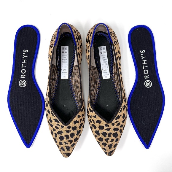 Rothy’s “The Point” Leopard Animal Print Slip On Pointed Toe Flats Size 7.5 - Picture 2 of 9